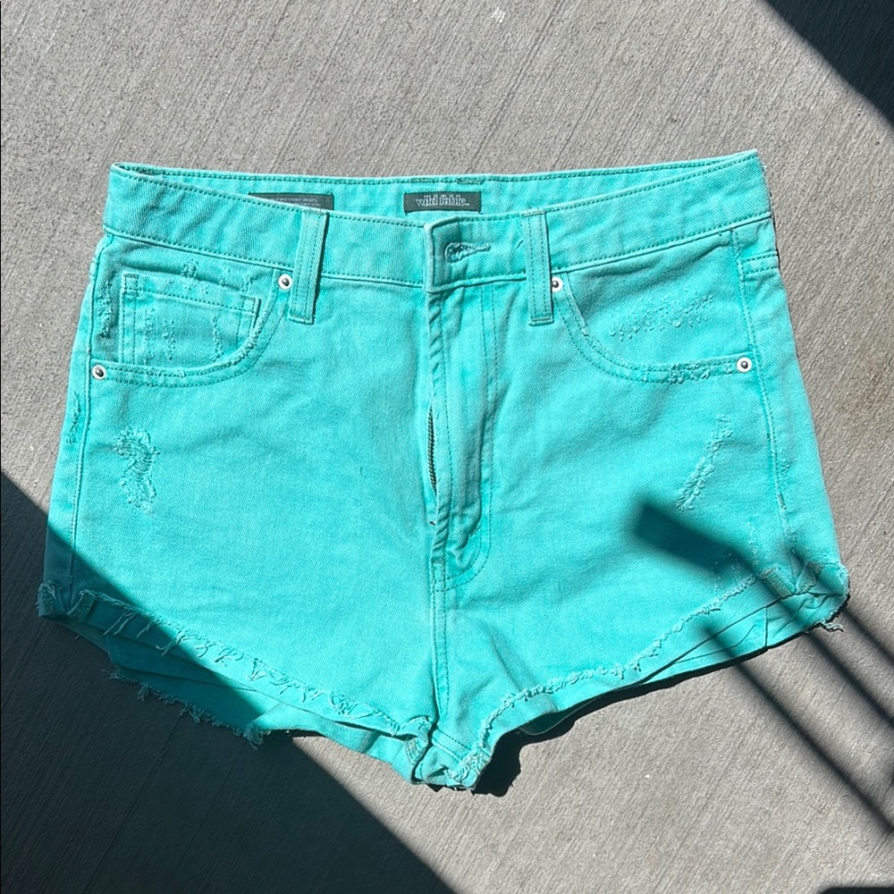 Wild Fable Blue High-Rise Cut-Off Jean Shorts